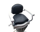 Antique Barber Chair white porcelain black child kids seat pedestal hydraulic pump
