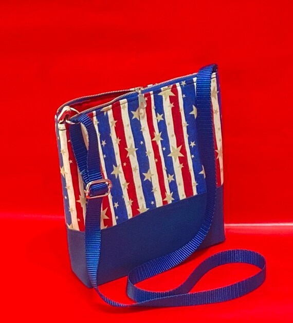 Patriotic Bag American Flag Stars Purse Multicolor Purse Etsy