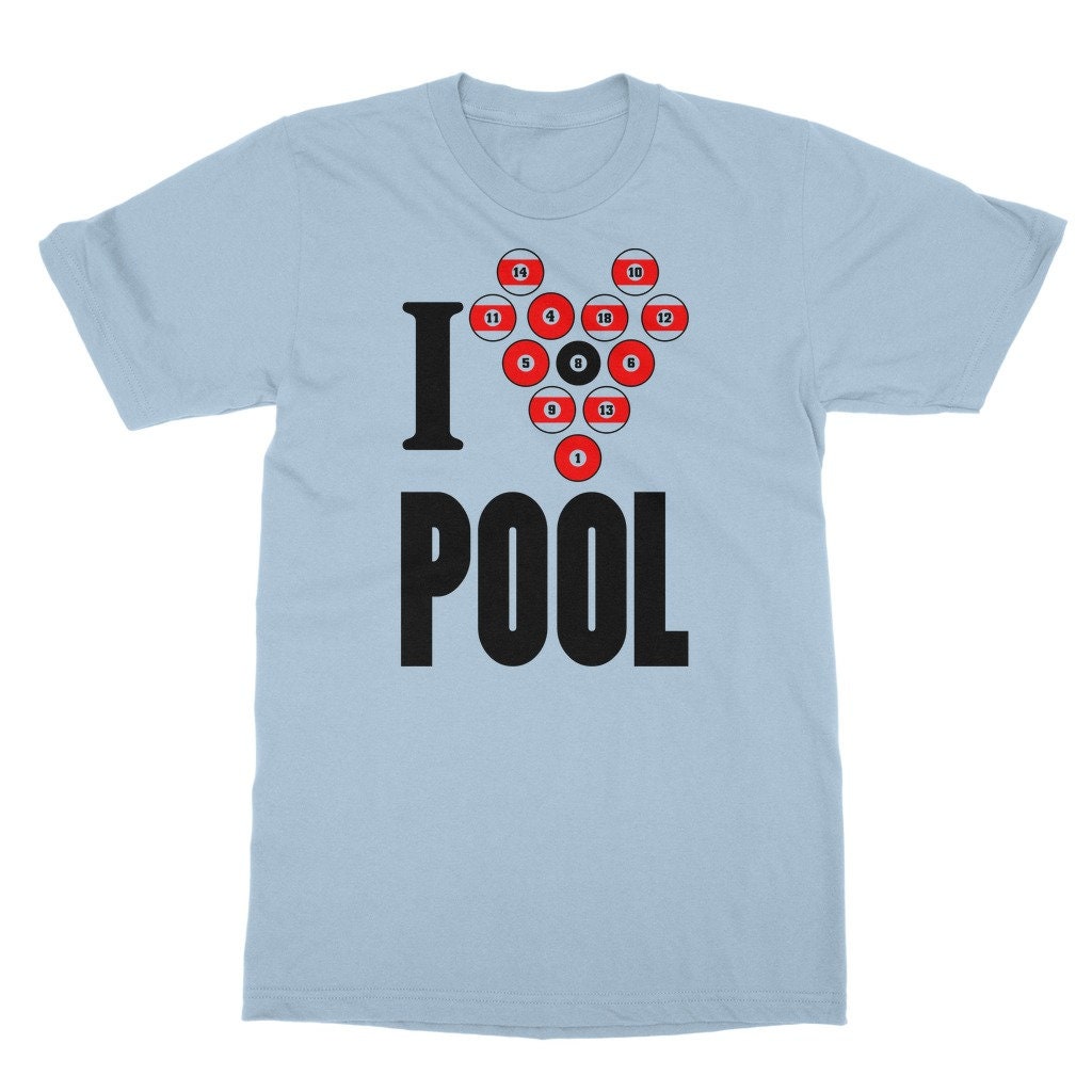 I Love Pool Classic Adult TShirt Pool lovers Adult TShirt Etsy