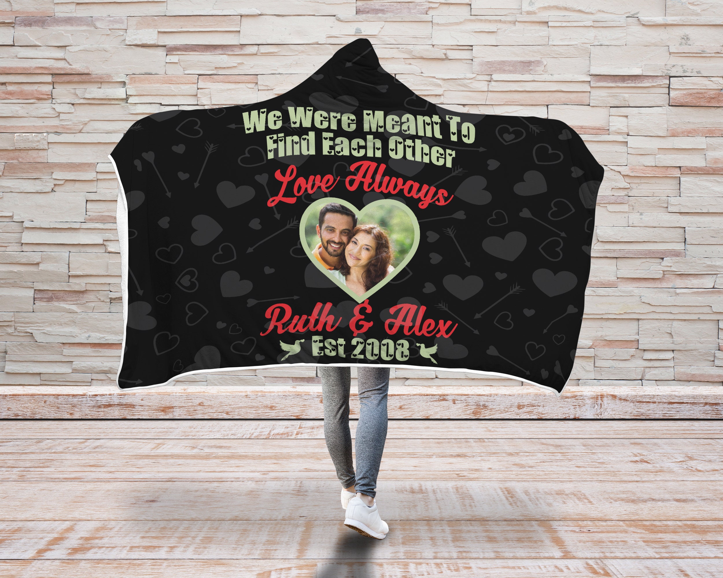 Discover Couple Blanket Personalized Valentines, Blanket Personalized With Pictures, Classic Adult Hooded Blanket, Fleece Blanket,  Blanket With Hood