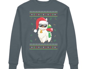Noël Llama Sweat Alpaca Imprimer drôle Noël Pull Hiver Vêtements 