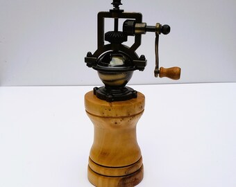 PGC 14 Peppermill - Antique Style  - Steampunk - Handmade - Cascara Hardwood - Recycled Wood