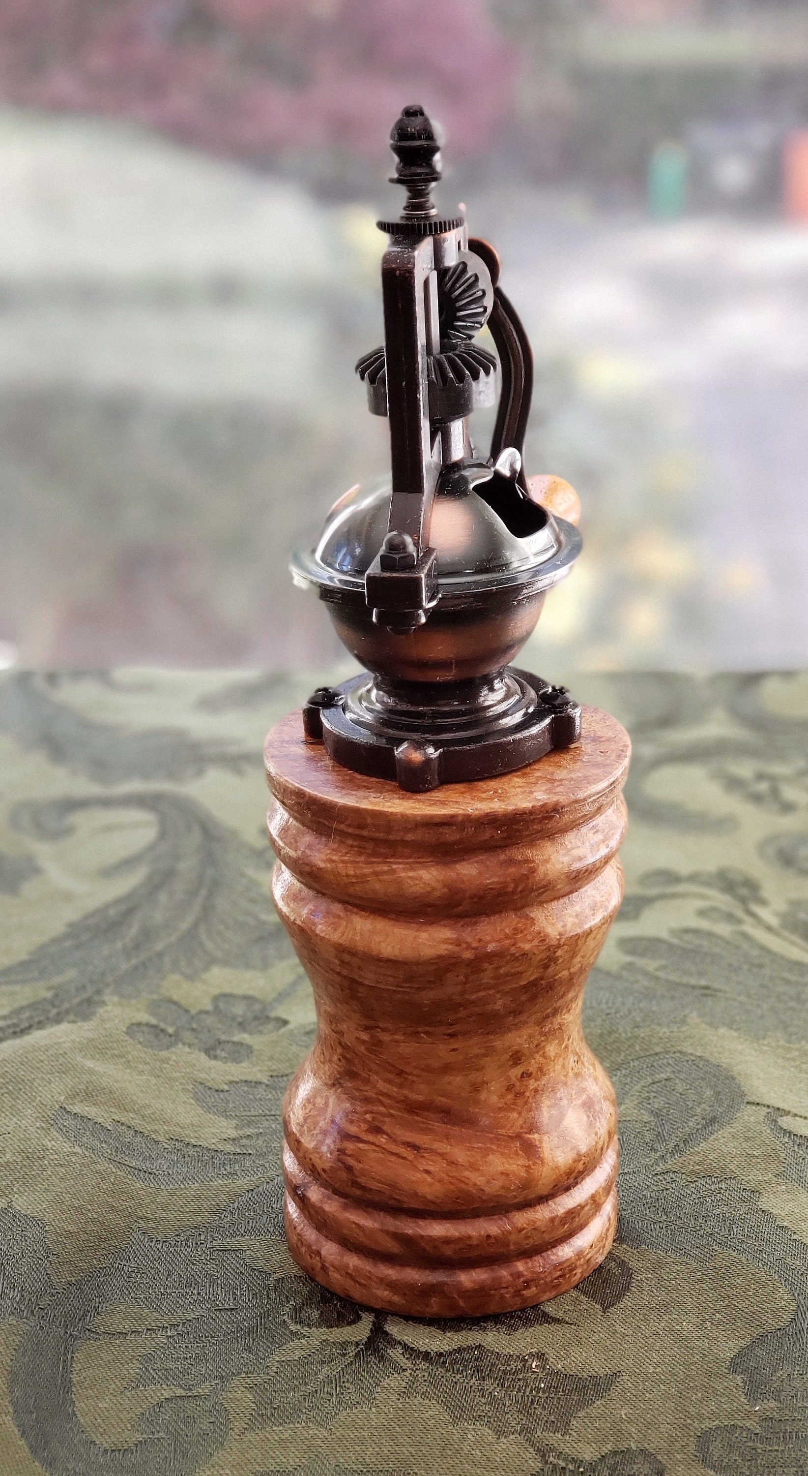 Pepper Grinder AntiqueStyle Handmade Maple Burl Etsy