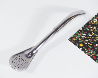 Stainless Steel Straw Bombilla - 17 or 19 cms / 6.7 or 7.5 in - Pico de Loro Style.