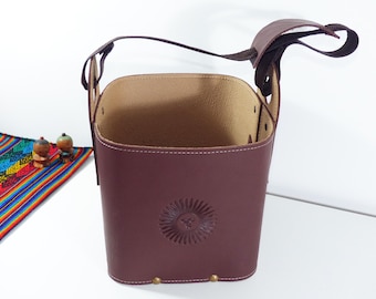 Yerba Mate Genuine Leather Carry Bag - Handmade in Argentina