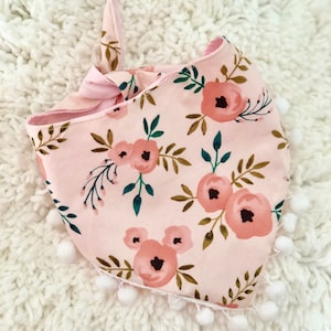 Flower Blossom Dog Bandana with Pom Pom