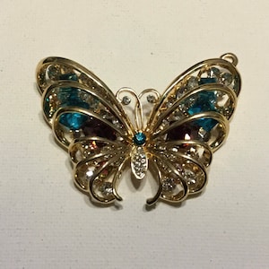 Rhinestone Butterfly, Key Chain Charm, Purse Charm, Gift Bag Charm