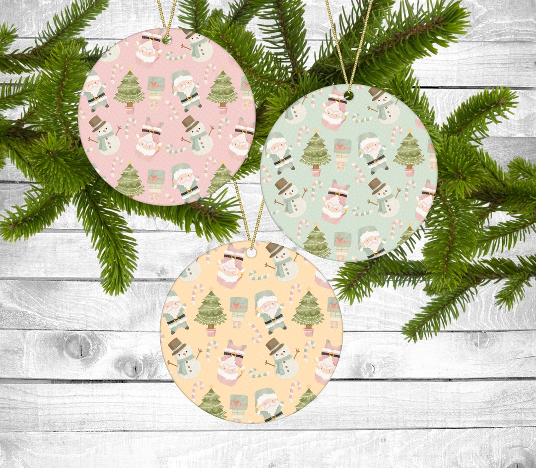 Christmas Friends, Christmas Ornaments, Set of 6, Permanent Design ...