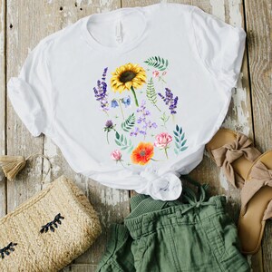 Botanical Shirt | Gift for Her | Wildflower Shirt | Flower Shirt | Gardening Shirt | Floral Botanical Shirt for Women | Plant Shirt