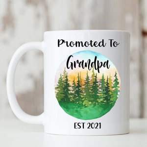 Promoted to Grandpa Personalized Mug | Pregnancy Announcement Mug | New Grandpa Gift | Pregnancy Reveal Gift | Custom Grandpa Nature Mug