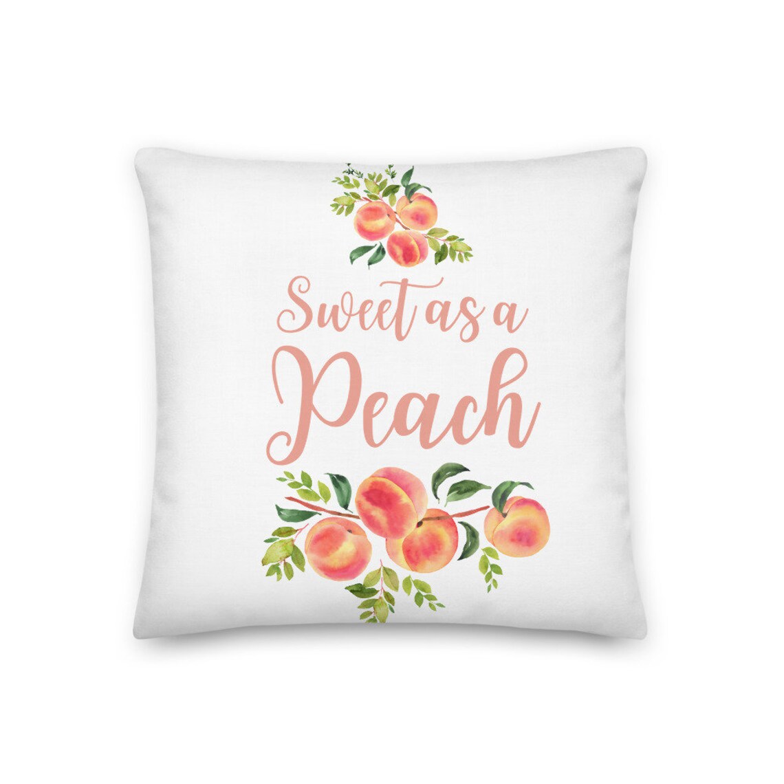 Sweet as a Peach Decor Pillow Watercolor Peaches Southern Etsy