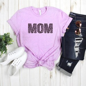 Mom Shirt | Purple Leopard Mom Shirt | Mama Shirt  | Cute Mom Tee | Mother&#39;s Day Gift | Mom T-shirt | Birthday Gift for Mom | New Mom Gift