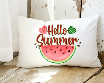 Hola almohada de decoración de sandía de verano / Nuevo regalo para el hogar / Almohadas pop de color / Linda almohada de lanzamiento de verano / Uno en una decoración de verano de melón