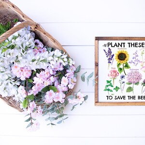 Plant These to Save the Bees Wall Art Print | Wildflower Art Print | Watercolor Flowers | Educational Art Print | Bee Kind | Nature Decor