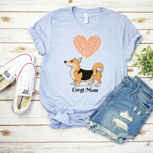 Camiseta de manga corta Corgi Mom, camiseta para perros Heart Corgi para amantes de Corgi