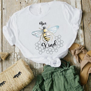 Bee Kind Shirt | Vintage Faded Bee Honeycomb T-Shirt | Save the Bees | Inspirational Shirt | Women&#39;s Graphic Tee