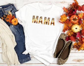 MAMA Leopard Sunflower Shirt | Mama Sunflower Tshirt | Mom Shirt | Mama Shirt | Leopard Mom Shirt | Mother's Day Gift | Cute Mama Tee