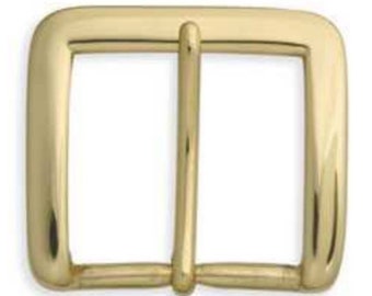 Viereckige Gürtelschnalle aus massivem Messing (38 mm)