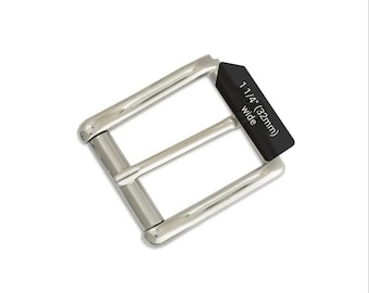 1 1/4" (32mm)Stainless Steel Wave Roller Belt Buckle