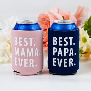 Personalized Can Coolers, Customized Can Coolers, Parent Gift Can Coolers, Mom and Dad Can Coolers, Best Parents Ever Gift Can Cooler