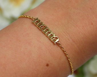 Gold Mama Bracelet, Mother’s Day Bracelet Gift, Silver Bracelet Present for Mom, Cute Bracelet Birthday Gift for Mom, Christmas Gift for Mom