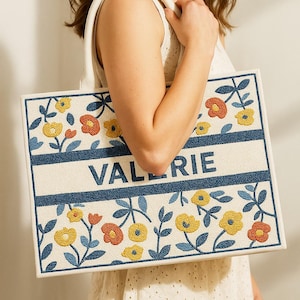 Personalized Beaded Tote Bag, Custom Beaded Tote, Name Beaded Tote Bag, Handmade Beaded Tote, Beaded Handbag, Custom Name Tote Gifts