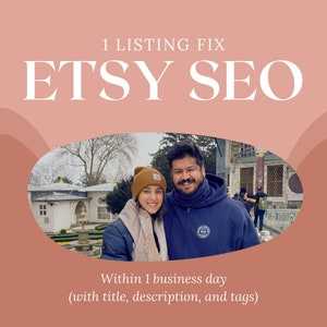 SEO de Etsy, Corrección de listado único, Optimización de listado de productos, Búsqueda de Etsy, Algoritmo de Etsy, Auditoría de SEO, Entrenamiento de SEO, Investigación de palabras clave de productos