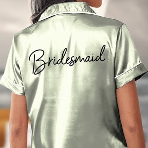 Personalized Bridesmaids Shorts Set PJs, Custom Bridesmaid Satin Shorts Set Pajamas, Bridal Shower Shorts Set Pajamas, Bachelorette Pajamas