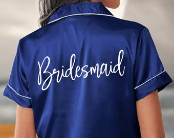 Custom Bridesmaid Wedding Pajamas, Bridal Shower Pajamas for Bridesmaids, Wedding Shorts Set PJs, Bachelorette Party Pajamas for Bridesmaids
