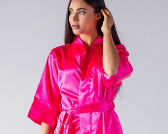 pink silk robe