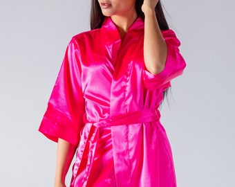 hot pink dressing gown