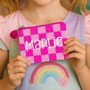 Colorful Kids Coin Bag, Small Coin Purse for Kids, Unique Kids Change Wallet, Personalized Name Coin Pouches, Custom Coin Purse as Kids Gift