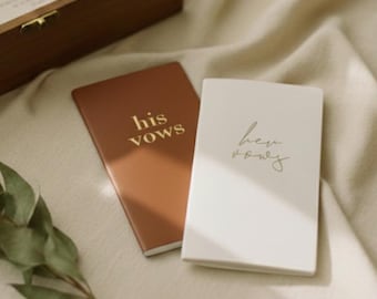 Vow Books Set, Wedding Vow Books Set, Pressed Gold Foil Wedding Vow Books, Custom Wedding Vow Books Set, Vow Book For Him, Vow Book For Her