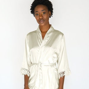 Ivory silk robe top