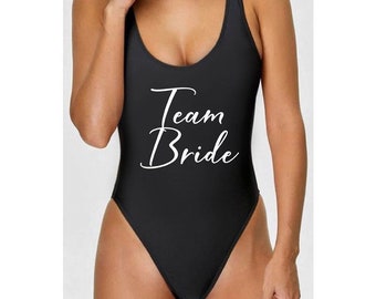 Team Bride One-Piece Swimsuit | Bridesmaid Swimsuit | Personalized Swimsuit | Customized Swimsuit | High Cut Swimsuit|High Cut (17)