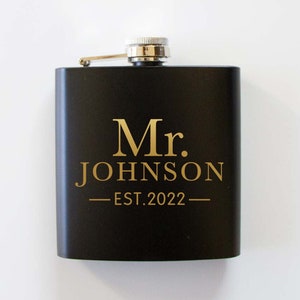 Mr. (Last Name) Flask, Personalized Groom Flask, Custom Wedding Flask, Wedding Party Gifts, Groom Flasks, Groom Gifts, Bachelor Party Flasks