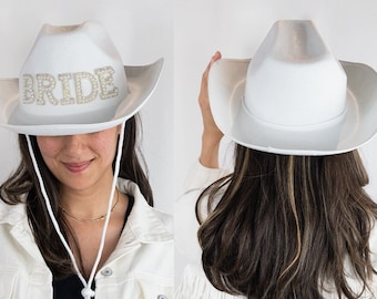 Pearl Bride Cowboy Hat, Bride Cowgirl Bachelorette Hat, Austin Nashville Bachelorette Party Cowgirl Hat, Last Rodeo Bachelorette Party Hat
