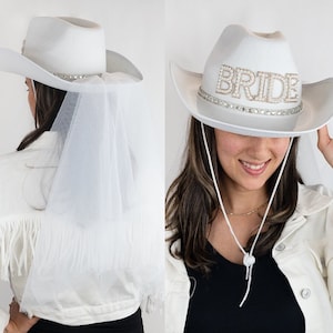 Cowboy Hats With Veil Bachelorette Party Gifts, Hats with Veil Bridal Hat, Bride Cowboy Party Hats With Veil, Bridal Shower Veil Cowboy Hats