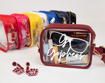 Clear Bag With Strap, Custom Clear Bags For Stadium, Custom Clear Stadium Bag Crossbody, Personalized Clear Concert Purse, Clear Stadium Bag