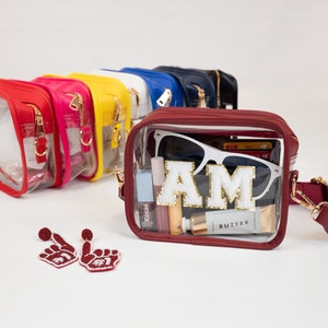 Custom Clear Concert Purse, Custom Patch Clear Stadium Bag, Custom Clear Stadium Purse With Strap, Personalized Clear Stadium Bag Crossbody