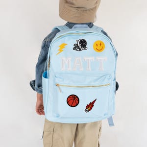 Aufgenähter Patch-Rucksack, personalisierter Kinderrucksack, benutzerdefinierter Kinderrucksack, benutzerdefinierte Kinderschultasche, Name Patch Rucksack, Kleinkind-Rucksack