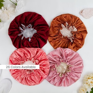Silk Satin Bonnet, Reversible Satin Bonnet, Sleep Bonnet, Silk Hair Bonnet, Double Layer Bonnet, Satin Bonnet for Curly Hair, Custom Bonnets