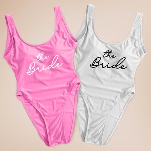 The Bride One-Piece Swimsuit | Bridesmaid Swimsuit | Personalized Swimsuit | Customized Swimsuit | High Cut Swimsuit|High Cut (44)