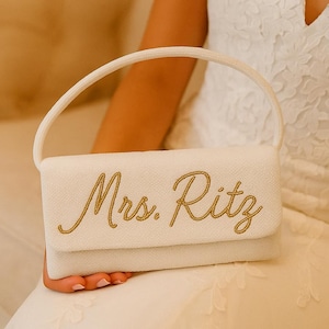 Personalized Bridal Clutch, Custom Wedding Clutch, Bride Name Clutch Bag, Engraved Bridal Purse, Monogrammed Wedding Clutch, Custom Clutches