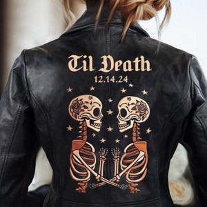 Wedding leather Embroidery Jacket, Customized Leather Jacket, Wedding Jacket, persoanlized Jacket, Embroidered Leather, Leather Jacket