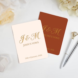 Vow Booklets, Custom Wedding Vow Books Set of 2, Wedding Vow Books, Custom Foiled Vow Books, Personalized Wedding Him & Her Custom Vow Books