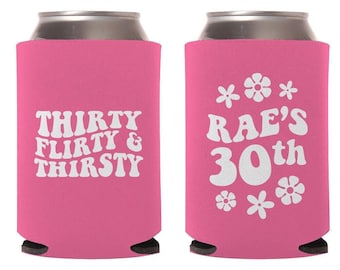 Personalized Wedding Can Cooler, Custom 30th Birthday Can Coolers, Personalized 30th Birthday Can Cooler, 30th Birthday Beer Hugger (104)