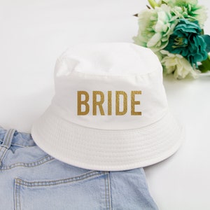 Bride Bucket Hat, Bridal Bucket, Custom Bride Bucket Hat, Personalized Bride Bucket Hat, Bachelorette Party Bucket Hat, Wedding Party Hats