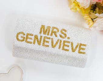 NIEUW! Aangepaste bruidstas met kralen, gepersonaliseerde bruidstassen met kralen, trouwtas voor bruid, aangepaste bruidstassen, gepersonaliseerde bruidstassen - FOG
