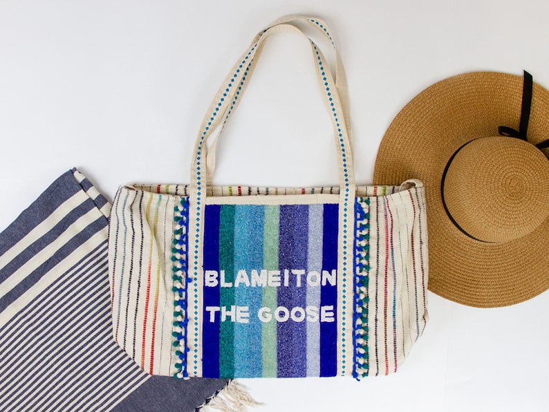 Strandmöbelväska med pärlor i boho-stil, möhippor, tygväska med pärlor för brud, söta tygväskor i tyg för bröllop, tygväska för brud bild 2